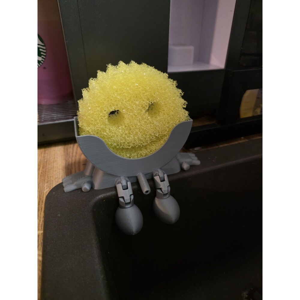 Scrub Daddy Sponge Holder 3d Printed, Kitchen Decor, Moveable Legs, Has Hands.